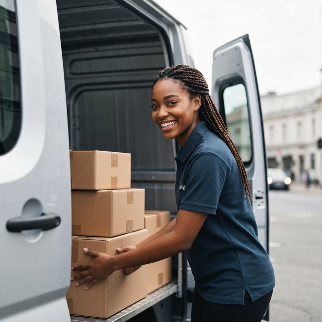 Professional Quick & Go delivery courier with packages